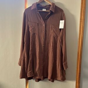 Brown Long Sleeve Dress